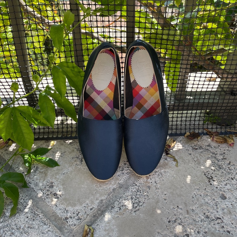 Christian Louboutin navy blue summer slides size 42